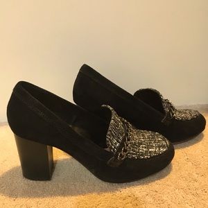 Tahari black and white heels